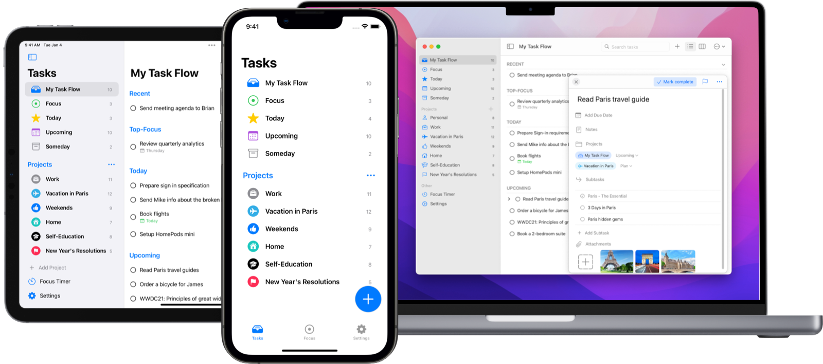Available on Mac, iPad, and iPhone